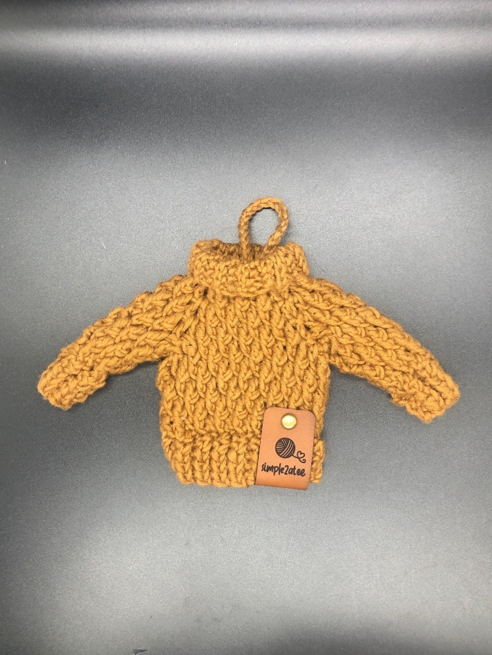Christmas Holiday Crochet Mini Alpine Sweater Ornament, Gift Tag, Gift Tag, 3”x4